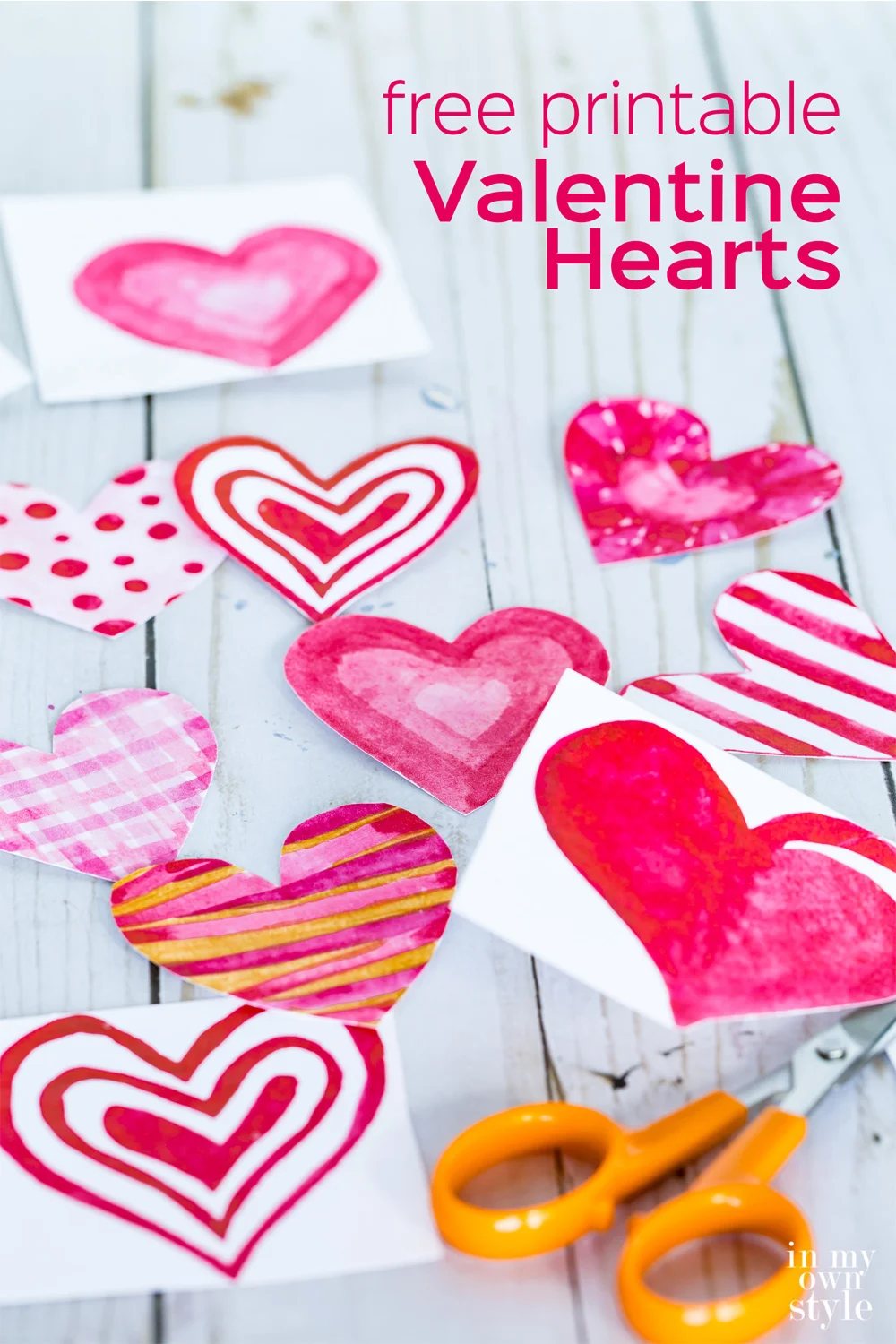 Free Printable Valentine Hearts to craft and decorate.