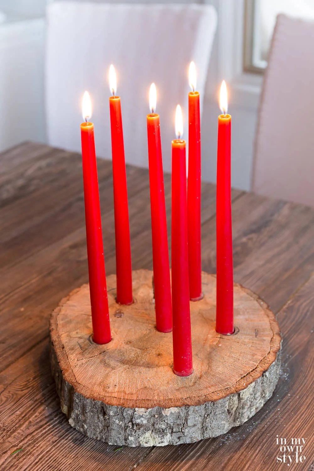 Rustic Candle decorations for Christmas