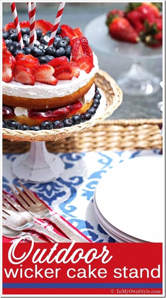 DIY: Dollar Store Wicker or Glass Cake Stand