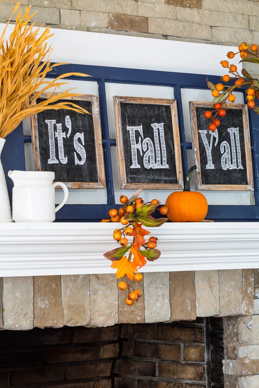 DIY fall mantel decorating ideas using repurposed items