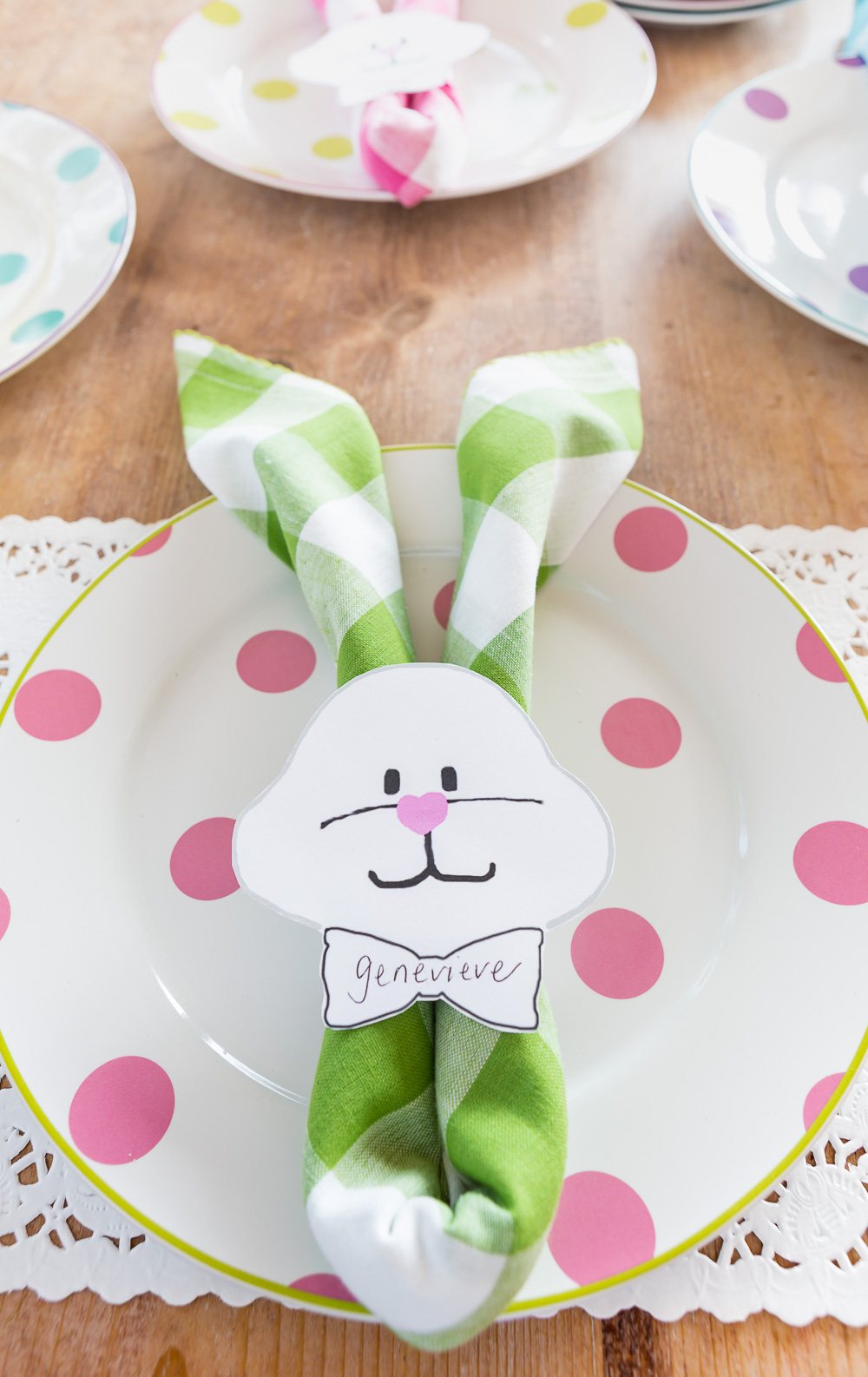 Easter Bunny Napkin Ring Free Printable