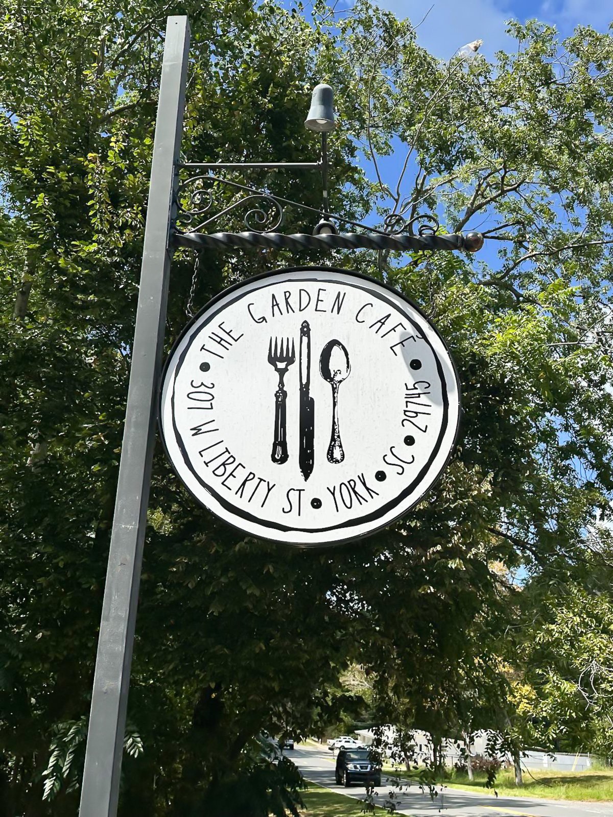 the Garden cafe sign in York SC
