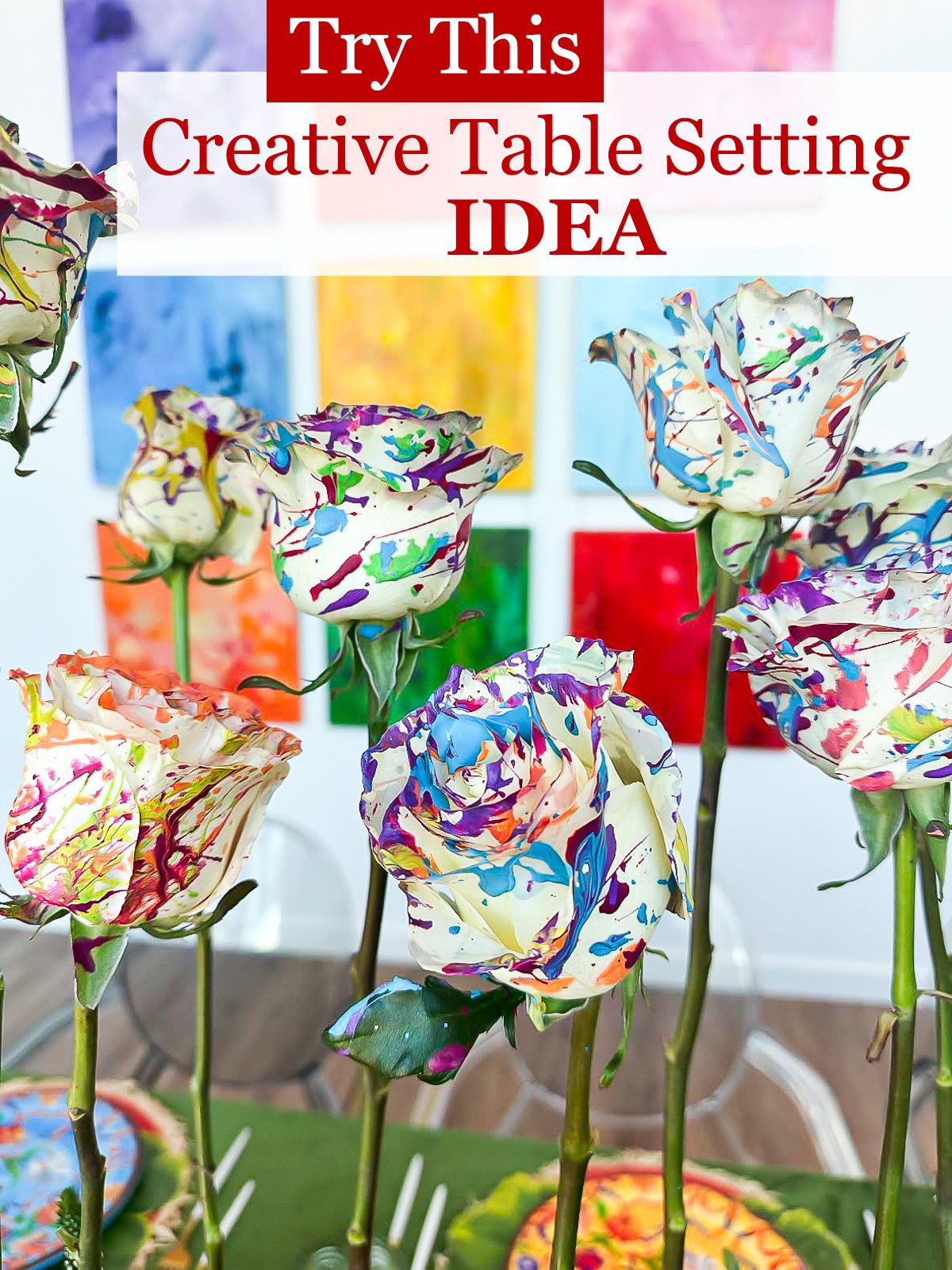Try this creative dinner table setting idea.