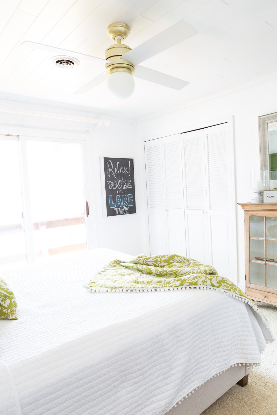 white wall guest room in bright sunlight