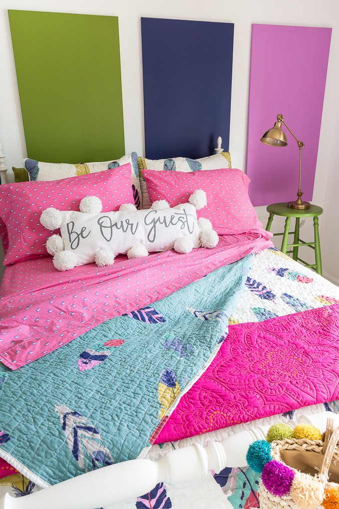 Colorful Guest Bedroom Makeover on a Budget