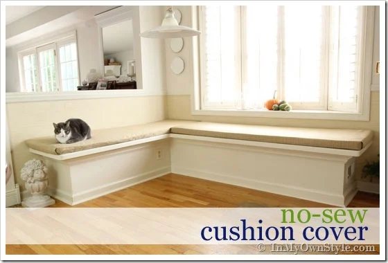 Banquette Cushion Covers Made From Drapes