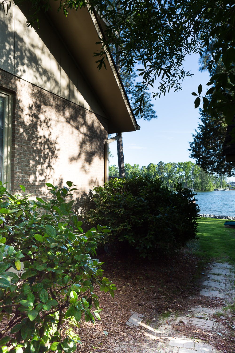 Lake view from side of house
