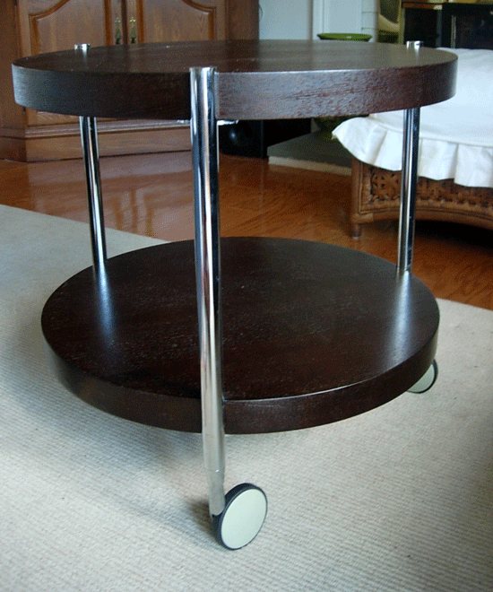 Before and After Decoupage Table Makeover