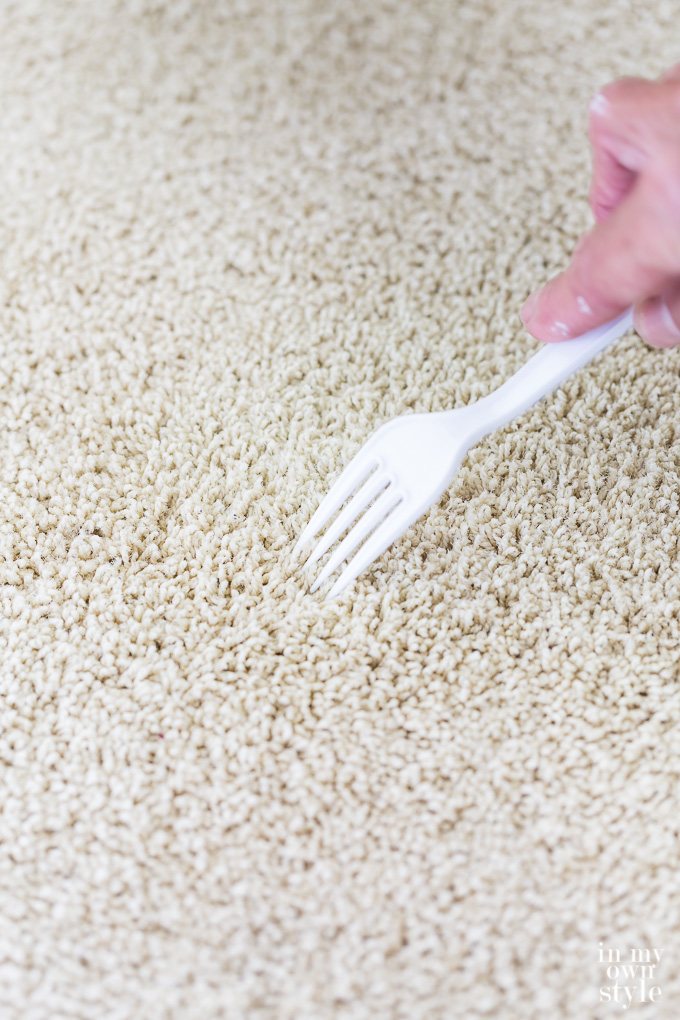 DIY tip to make a spot cleaned carpet look like new