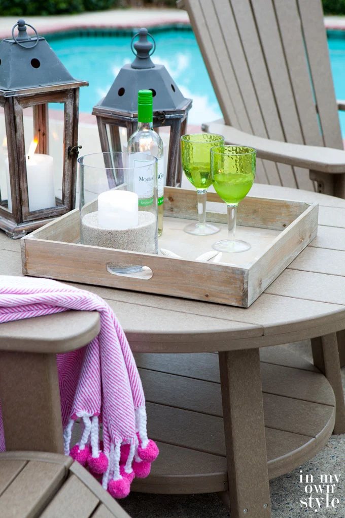 Outdoor furniture made out of recycled milk cartons