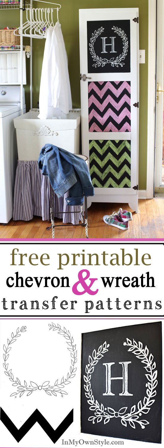 Painted Furntiure Free chevron and wreath transfer patterns