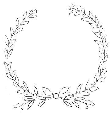 Free-Printable-Laurel Olive Wreath-Design-for-Furniture-and-chalkboards