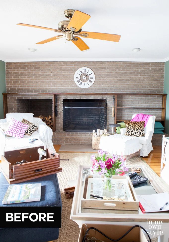 Fireplace and mantel makeover using AirStone