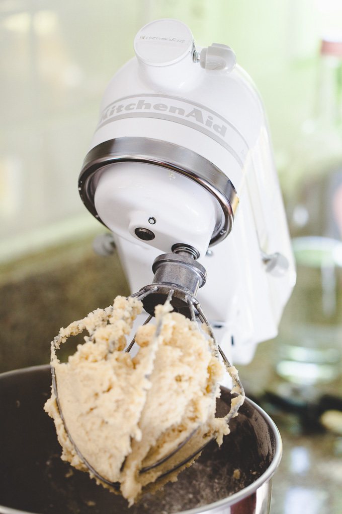 Kitchen Aid Mixer whipping up Chinese Almond Cookies