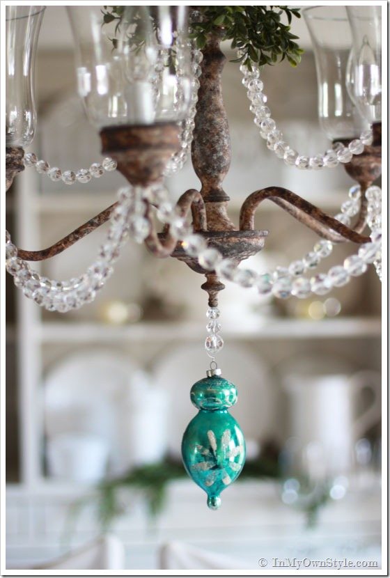 Decorating-Chandeliers-for-Christmas house tour
