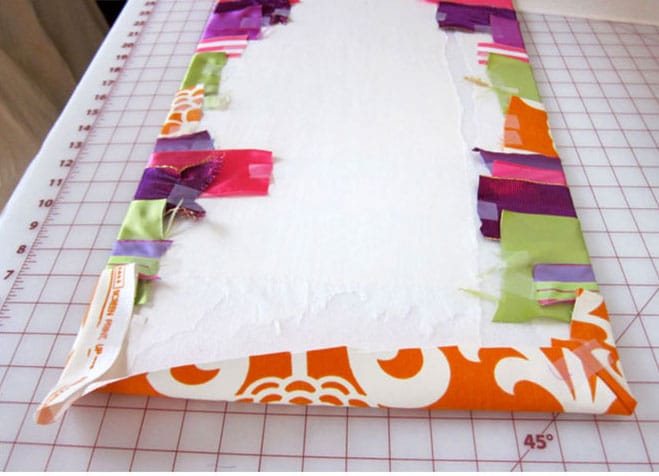 Ribbon and frame DIY Christmas card holder
