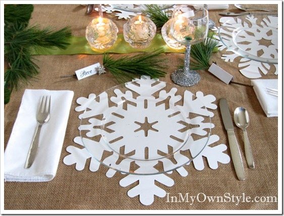 Table setting ideas Snowflake-place mats