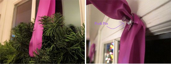 How to hang a wreath with ribbon
