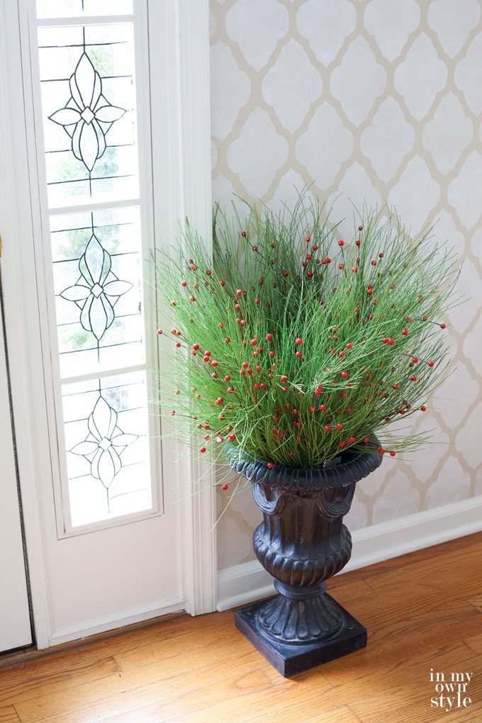 Holiday decorating ideas using urns