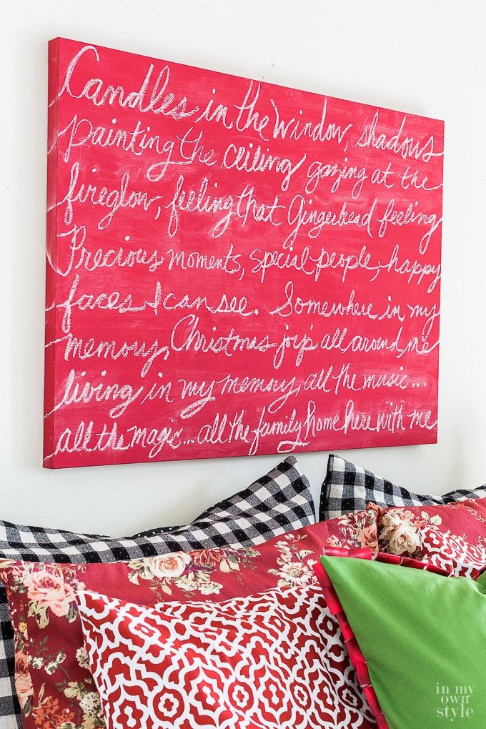 Christmas decorating DIY idea for wall art