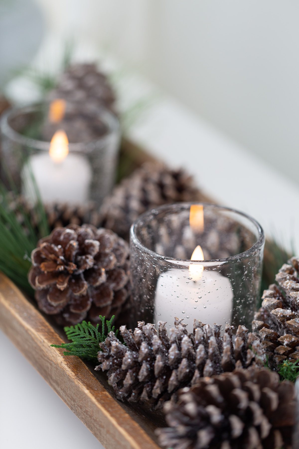 candle votive in dough bowl