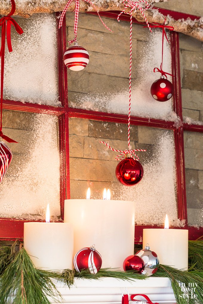 Display ideas for Christmas ornaments.