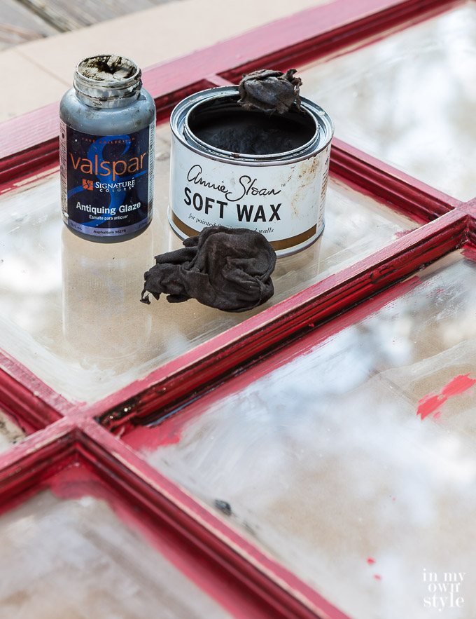 Holiday Mantel Decorating Idea that shows how to repurpose a window sash and turn it into mantel decor.