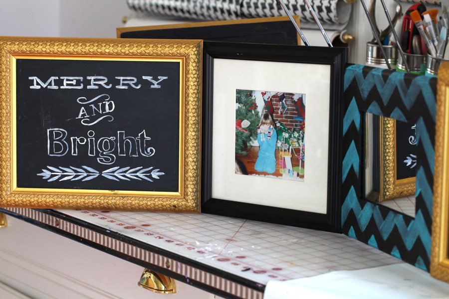 Christmas-tree-stand-cover-being-made-with-picture-frames-DIY