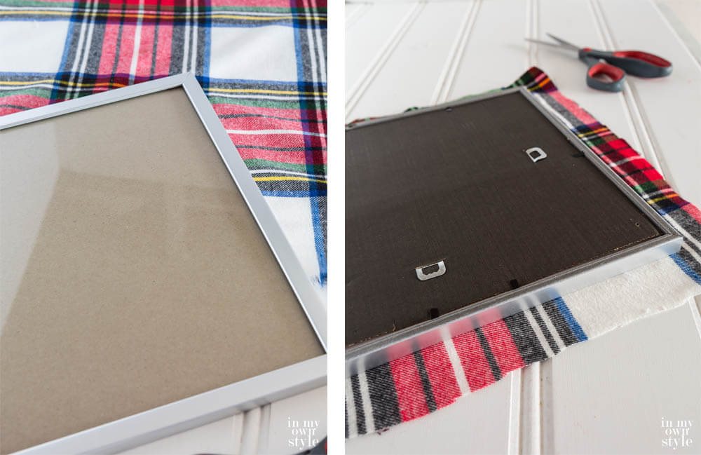 Wrapping fabric around frames