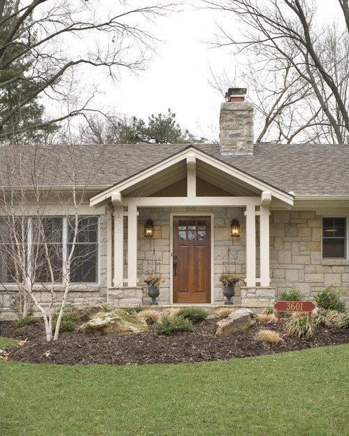 Stone ranch home exterior