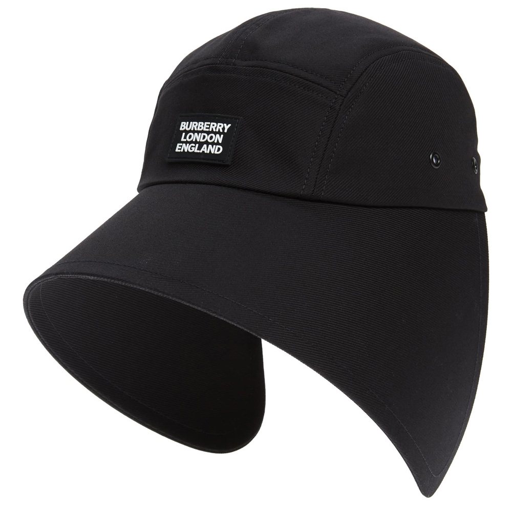 Black Burberry flap hat