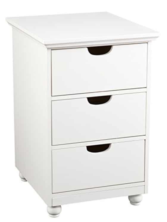 Anna Griffin 3 Drawer File Cainet in white that is 28.25 inches high