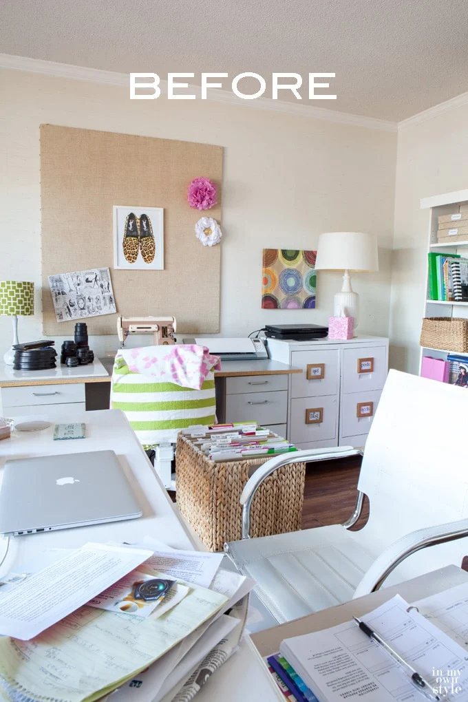 Craft Room Work Table Using File Cabinets