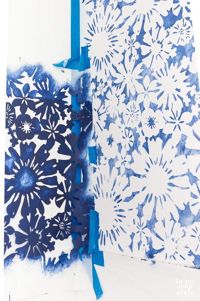 How to stencil in a corner wall