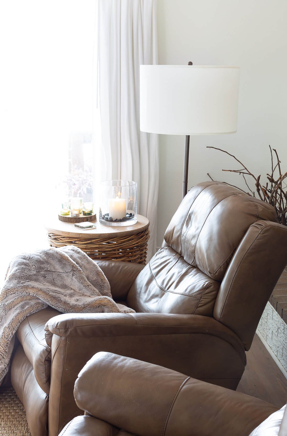 Soft comfortable furniture in living room.