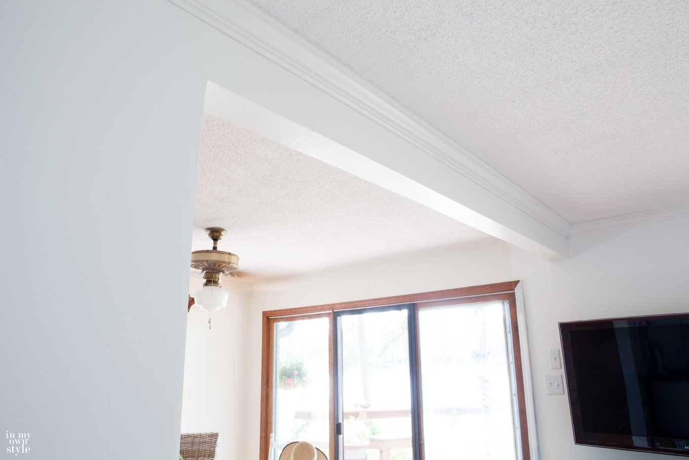 Adding a ceiling beam when removing a wall