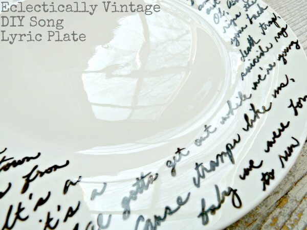 diy music lyric plate