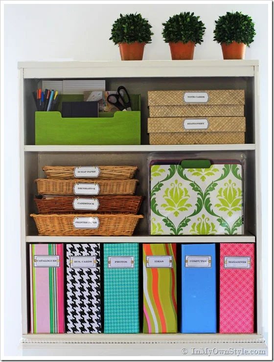 Organizing Ideas: Colorful Magazine Files + Free Labels