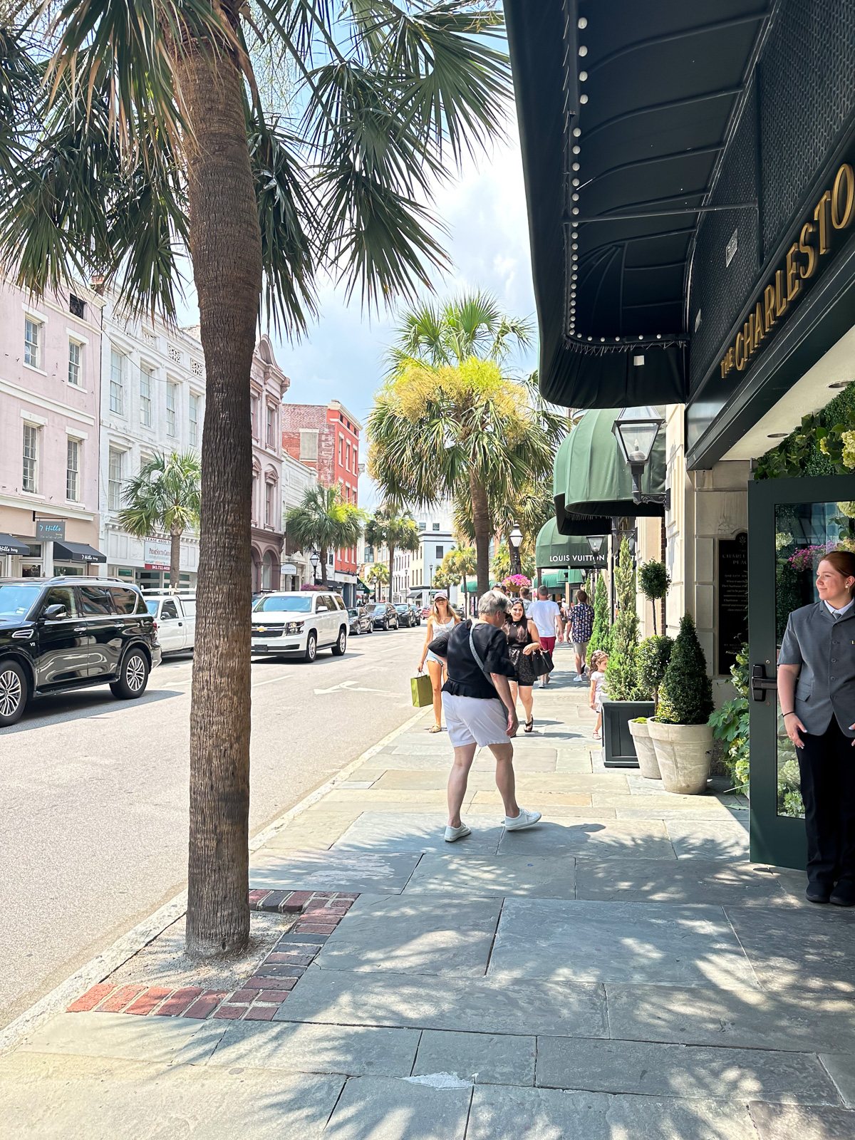 Walking along King Street in Charleston, SC