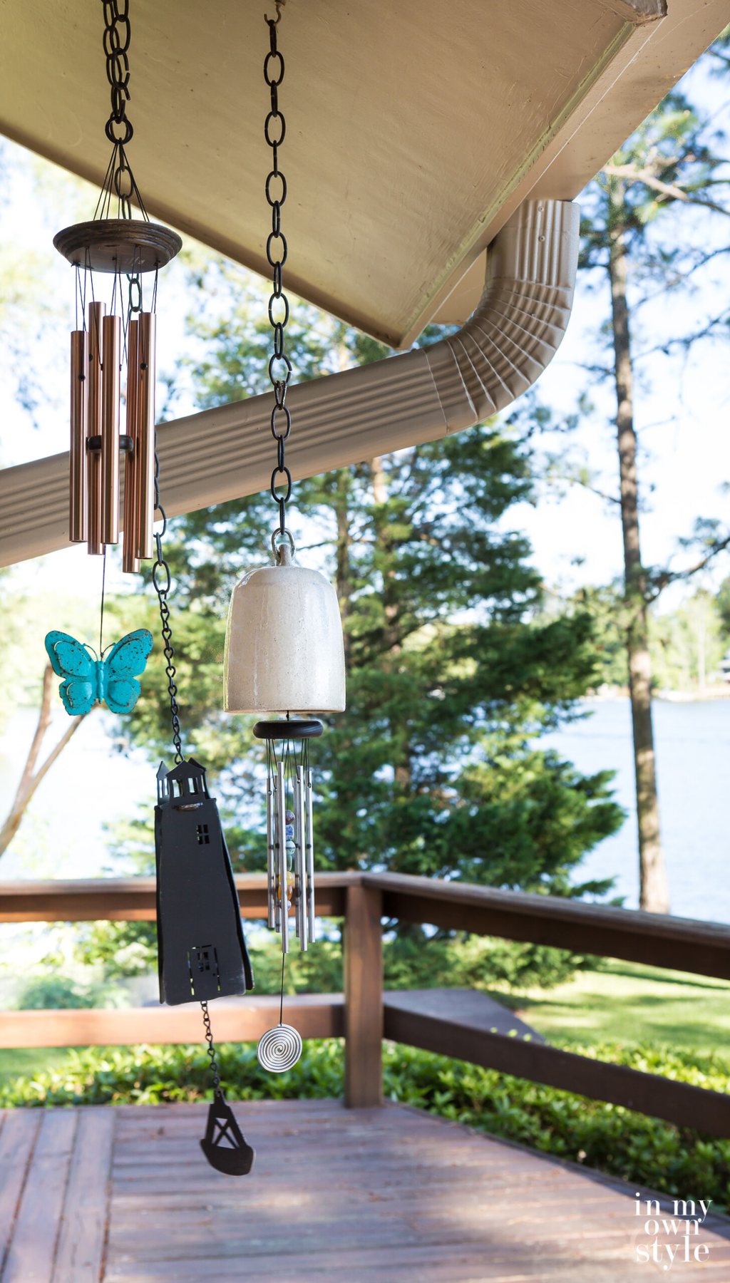 How to hang wind chimes on a patio, deck or porch.