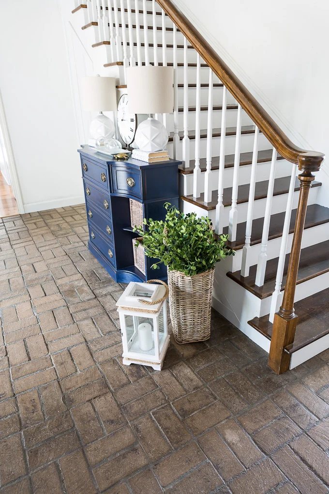 Brick floor in entryway and foyer