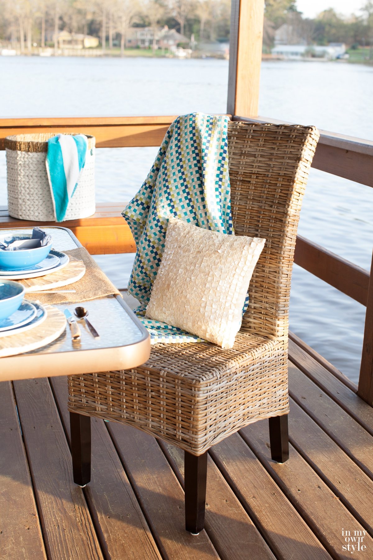 Driftwood color dining chairs kubu from Pier 1