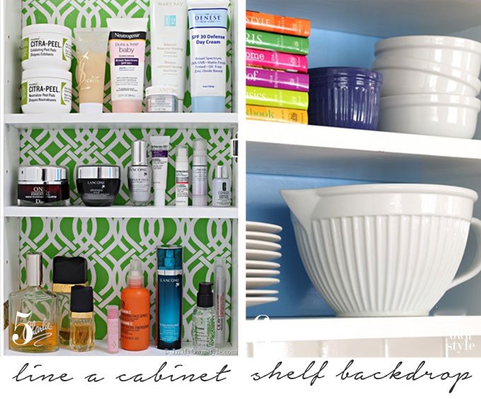 Decorating idea for open shelves