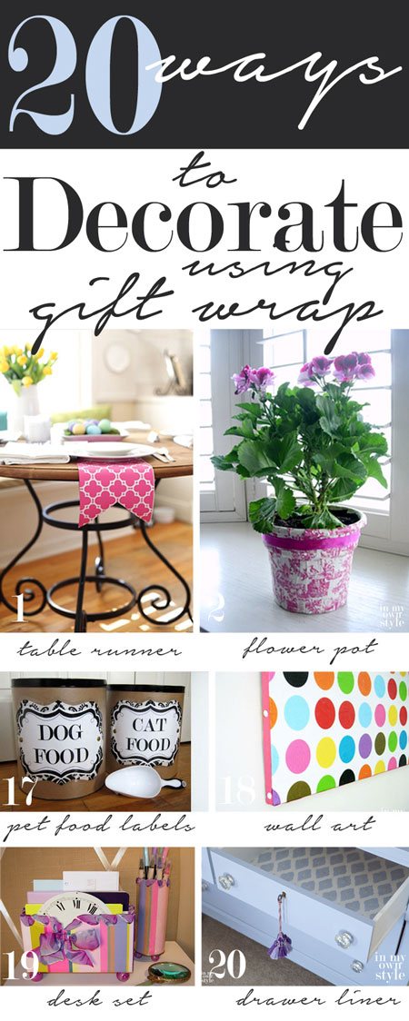 20 budget-friendly ways to decorate your home using gift wrap. | Oducu