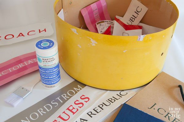 How-to-use-decoupage-medium-to-cover-a-hatbox-with-shopping-bags