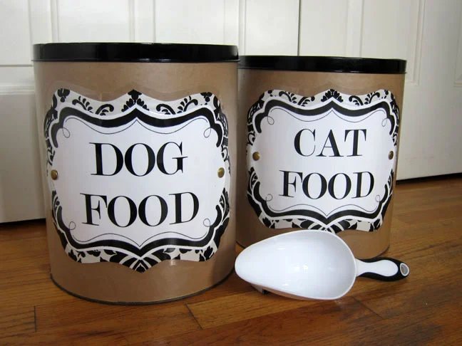 DIY: Pet Food Storage Containers + Labels