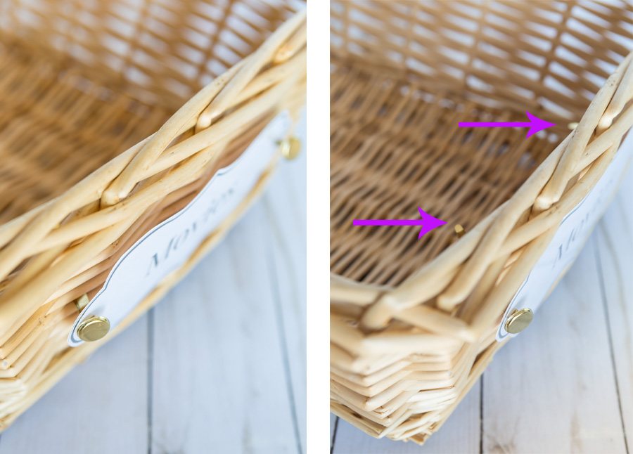 how to attach labels to baskets