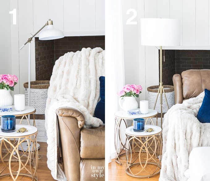 Two different styles of floor lamps