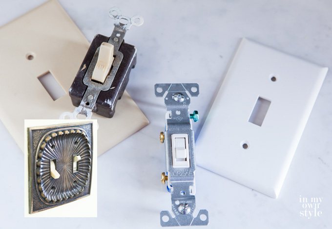 Switching out the color of outlets and switches