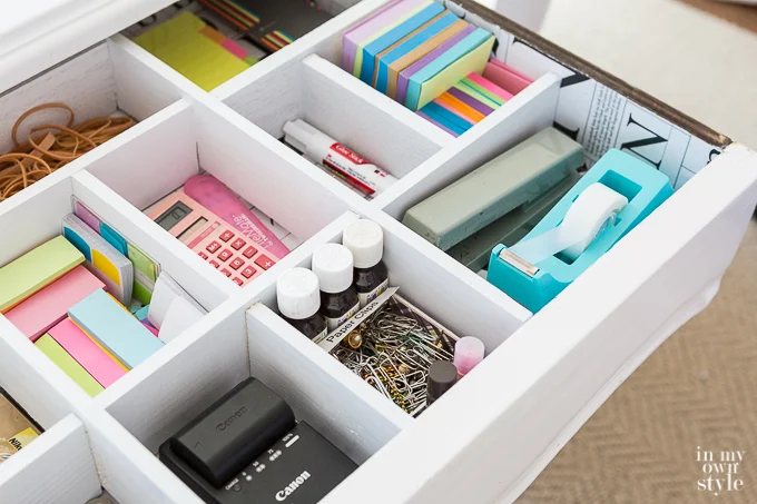 Desk drawer organizing idea